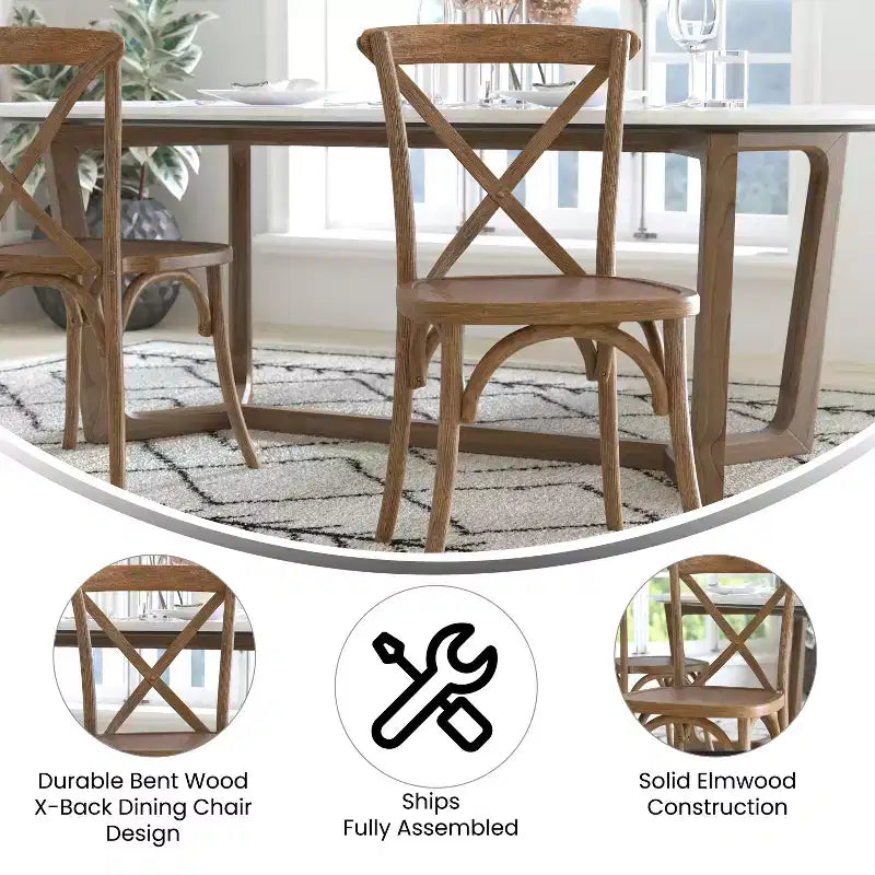 Emma and Oliver 2-pack X-Back Chair