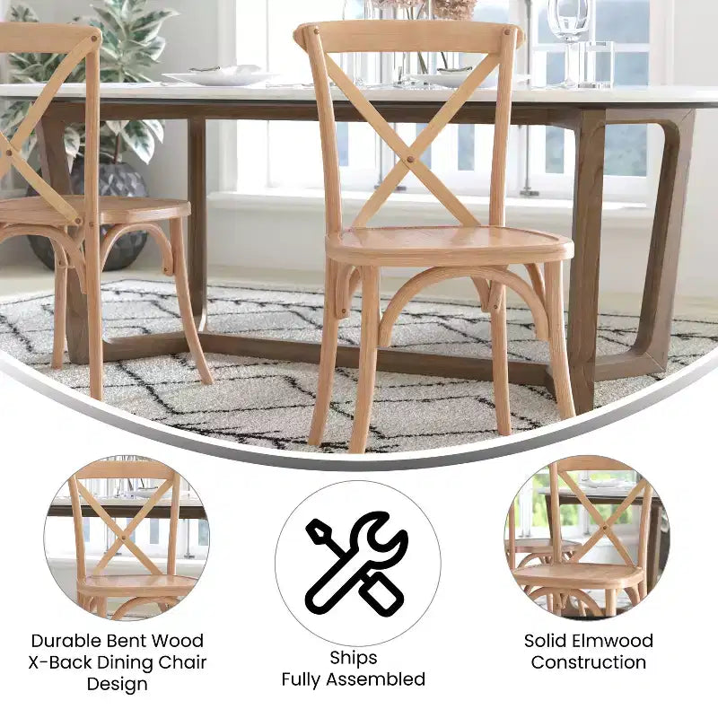 Emma and Oliver 2-pack X-Back Chair