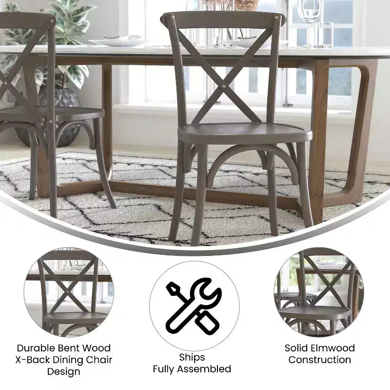 Emma and Oliver 2-pack X-Back Chair