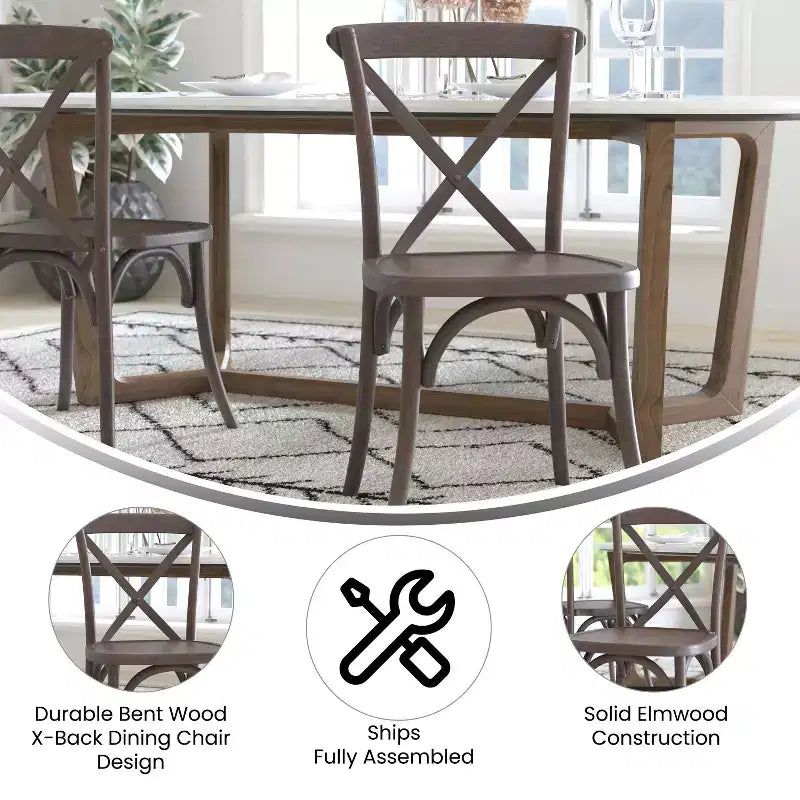 Emma and Oliver 2-pack X-Back Chair