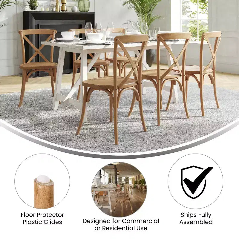 Emma and Oliver 2-pack X-Back Chair
