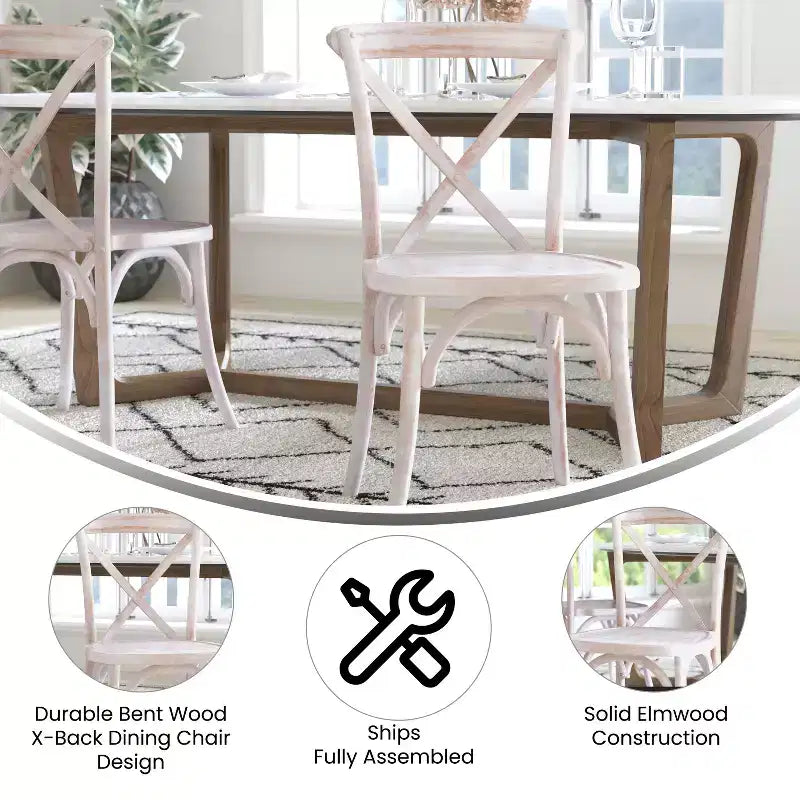 Emma and Oliver 2-pack X-Back Chair