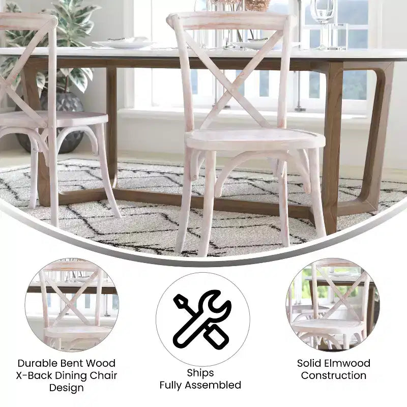 Emma and Oliver 2-pack X-Back Chair