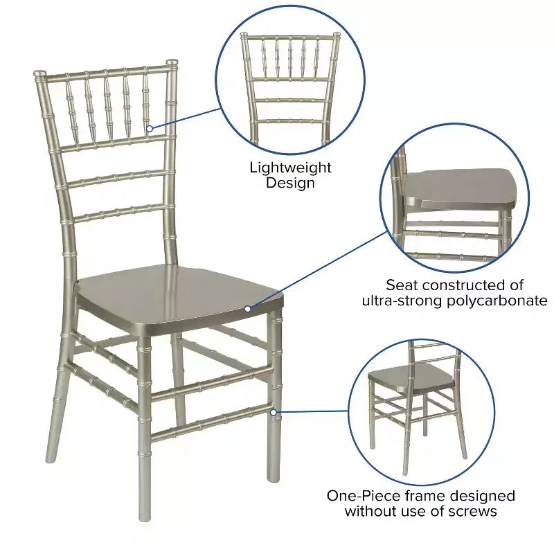 Emma and Oliver Wedding & Event Resin Stacking Chiavari Dining Chair