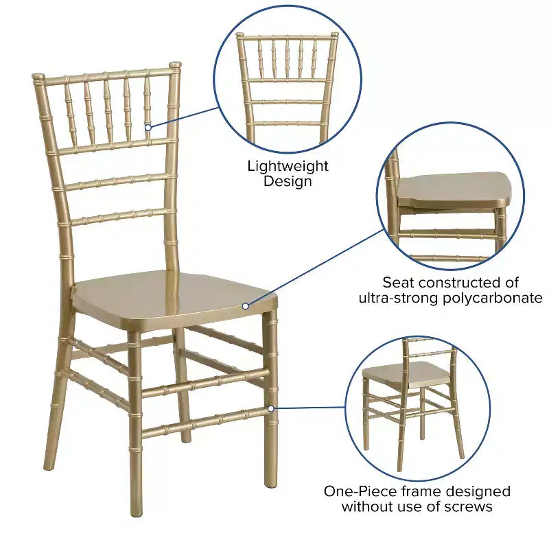 Emma and Oliver Wedding & Event Resin Stacking Chiavari Dining Chair