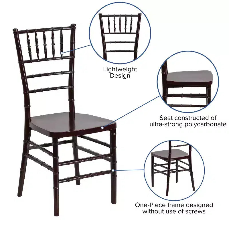 Emma and Oliver Wedding & Event Resin Stacking Chiavari Dining Chair