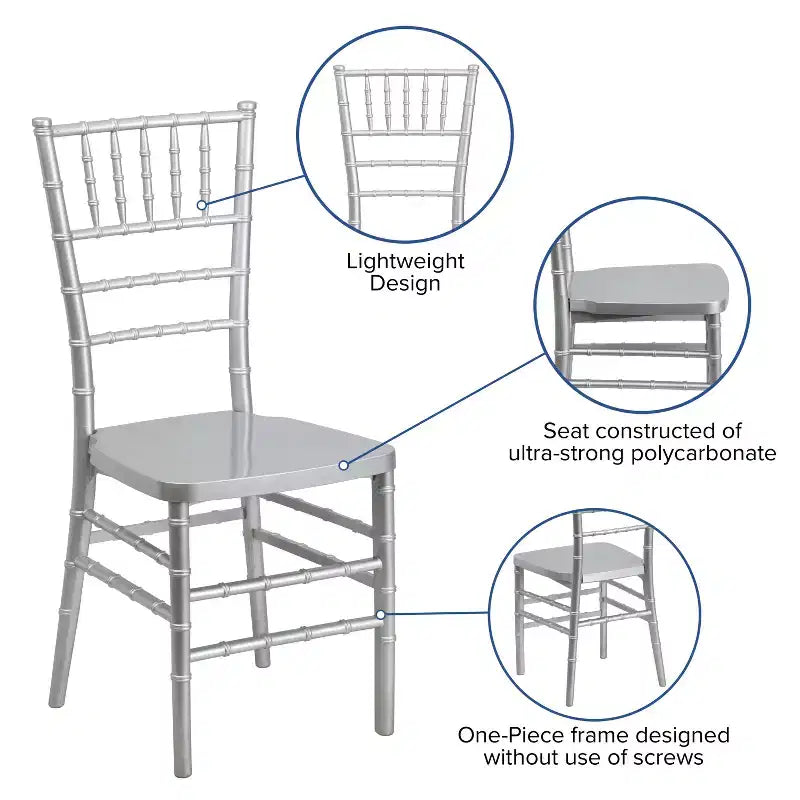 Emma and Oliver Wedding & Event Resin Stacking Chiavari Dining Chair