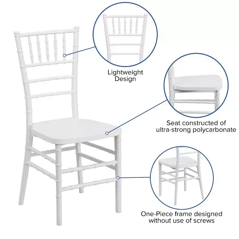 Emma and Oliver Wedding & Event Resin Stacking Chiavari Dining Chair