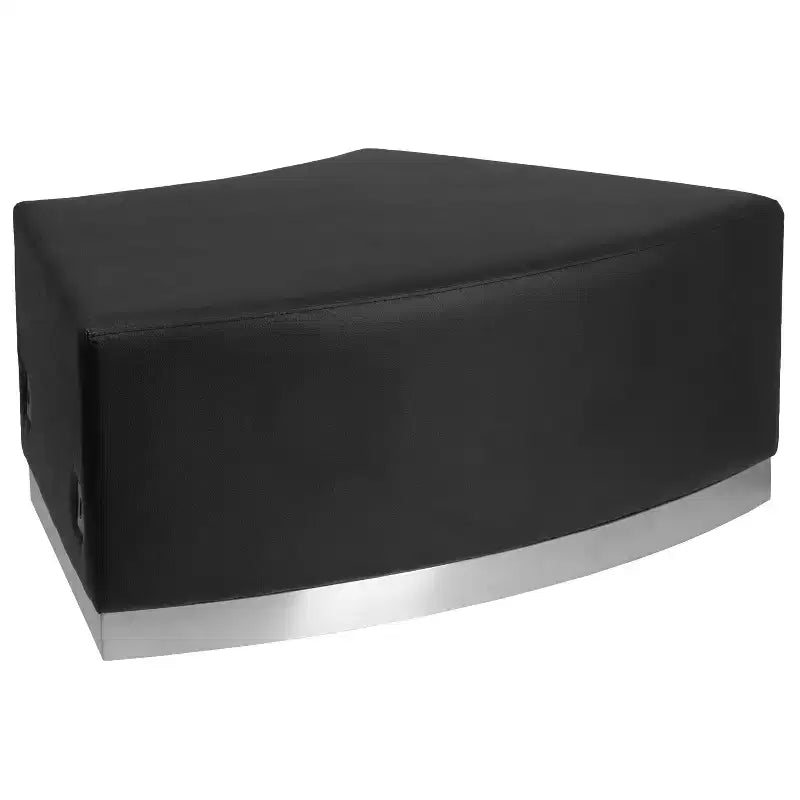 Emma and Oliver Modular Backless Convex Chair with Brushed Stainless Steel Base