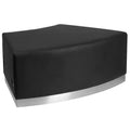 Emma and Oliver Modular Backless Convex Chair with Brushed Stainless Steel Base