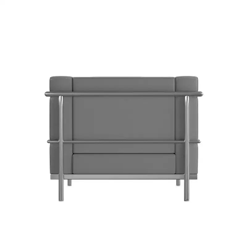 Fauteuil contemporain Emma et Oliver en similicuir avec double cadre enrobant