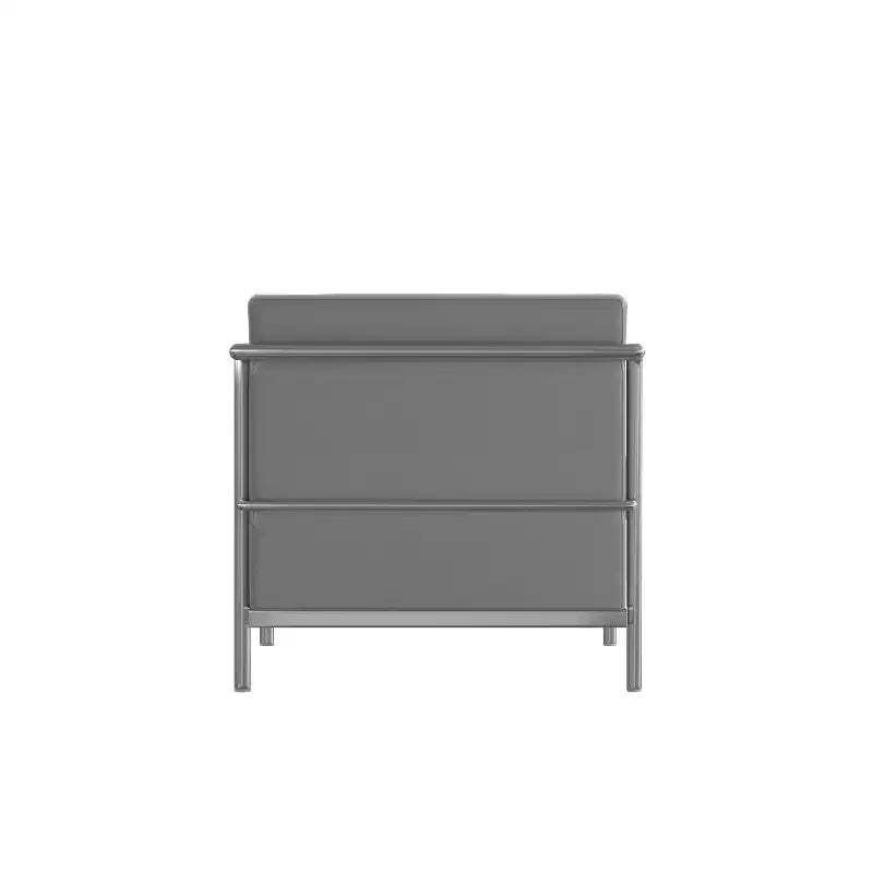 Fauteuil contemporain Emma et Oliver en similicuir avec double cadre enrobant