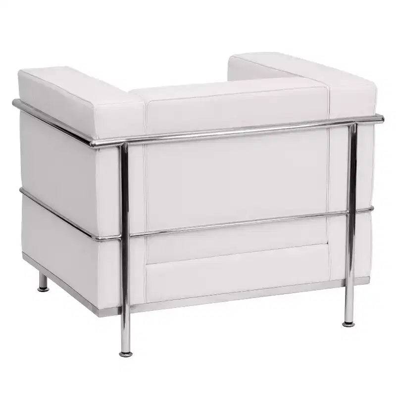 Fauteuil contemporain Emma et Oliver en similicuir avec double cadre enrobant