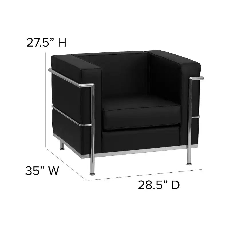 Fauteuil contemporain Emma et Oliver en similicuir avec double cadre enrobant
