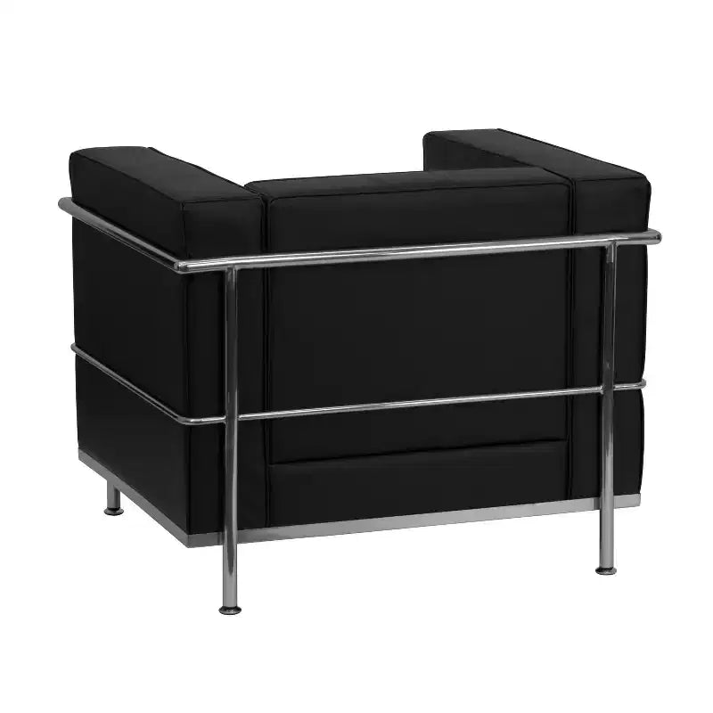 Fauteuil contemporain Emma et Oliver en similicuir avec double cadre enrobant
