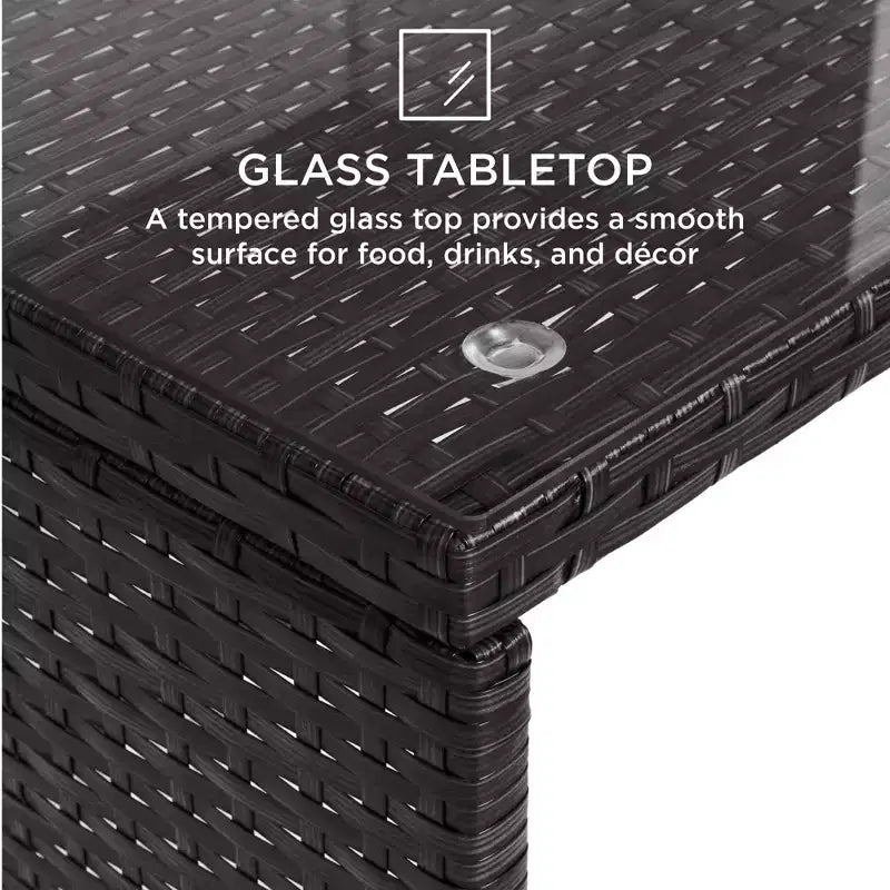 Ensemble de meubles de conversation de patio en osier d'extérieur 4 pièces Best Choice Products avec table et coussins