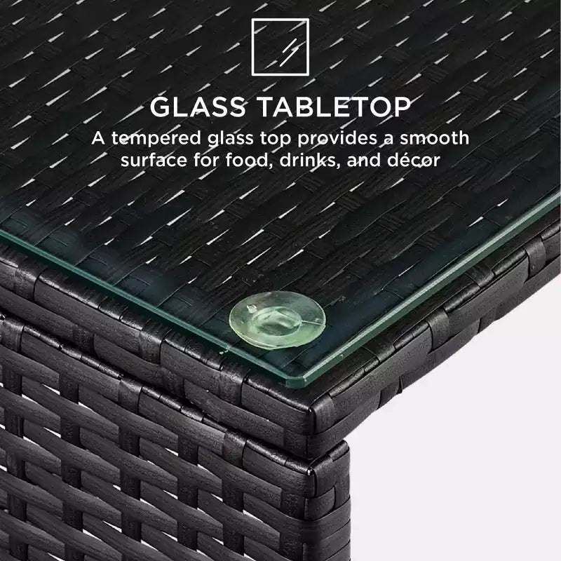Ensemble de meubles de conversation de patio en osier d'extérieur 4 pièces Best Choice Products avec table et coussins