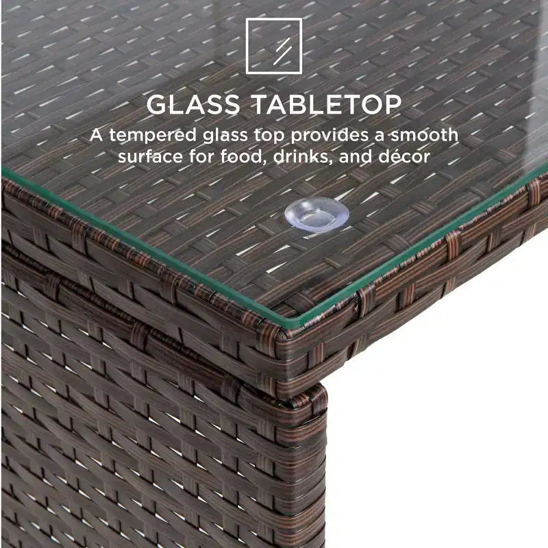 Ensemble de meubles de conversation de patio en osier d'extérieur 4 pièces Best Choice Products avec table et coussins