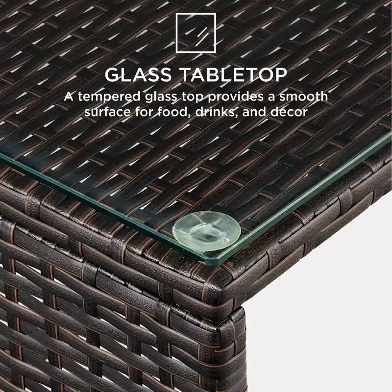 Ensemble de meubles de conversation de patio en osier d'extérieur 4 pièces Best Choice Products avec table et coussins