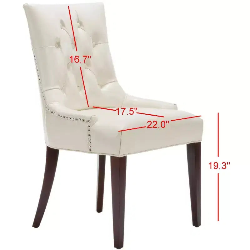 Chaise de salle à manger capitonnée Amanda 19 H avec clous décoratifs - MCR4515 - Safavieh Couture