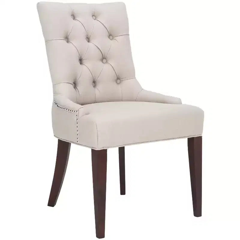 Chaise de salle à manger capitonnée Amanda 19 H avec clous décoratifs - MCR4515 - Safavieh Couture