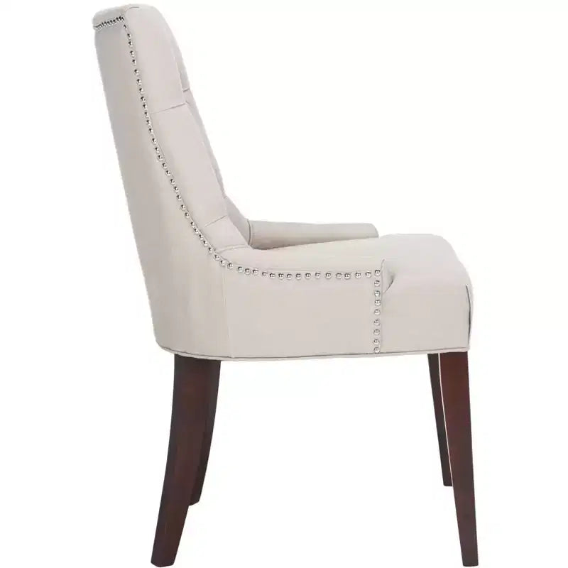Chaise de salle à manger capitonnée Amanda 19 H avec clous décoratifs - MCR4515 - Safavieh Couture