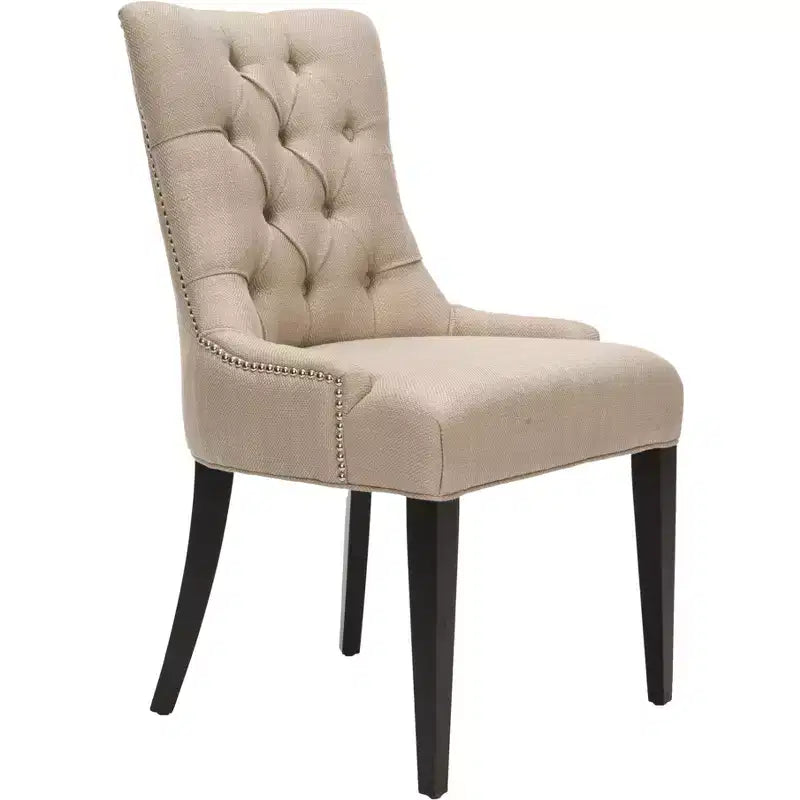 Chaise de salle à manger capitonnée Amanda 19 H avec clous décoratifs - MCR4515 - Safavieh Couture