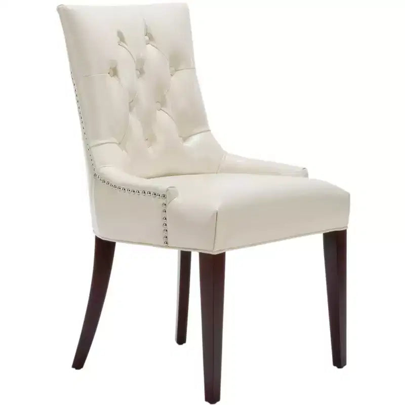 Chaise de salle à manger capitonnée Amanda 19 H avec clous décoratifs - MCR4515 - Safavieh Couture