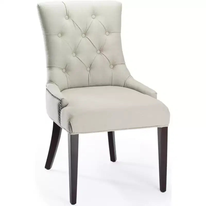 Chaise de salle à manger capitonnée Amanda 19 H avec clous décoratifs - MCR4515 - Safavieh Couture