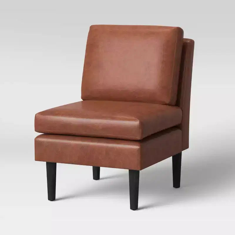 Gelbin Faux Leather Slipper Chair with Wood Legs - Threshold