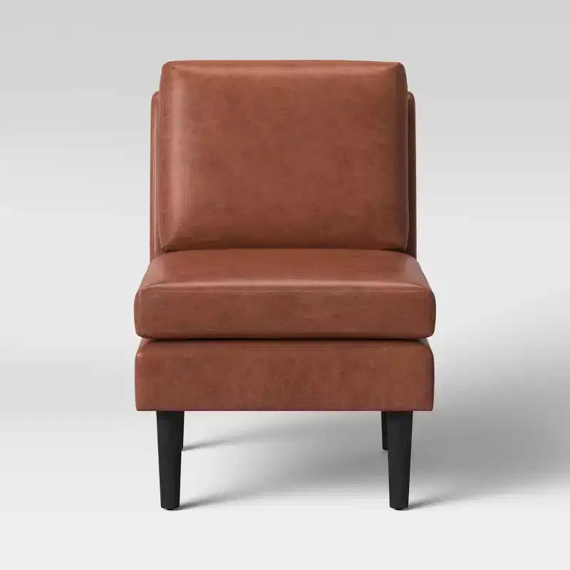 Gelbin Faux Leather Slipper Chair with Wood Legs - Threshold