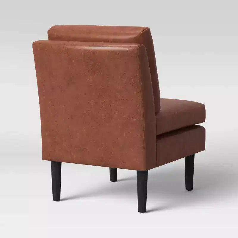 Gelbin Faux Leather Slipper Chair with Wood Legs - Threshold