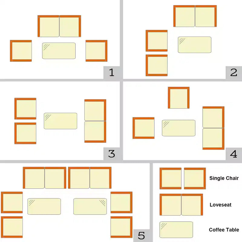 Costway Ensemble de Meubles de Jardin 4 Pièces en Rotin avec Coussins, Canapé, Chaises et Table Basse