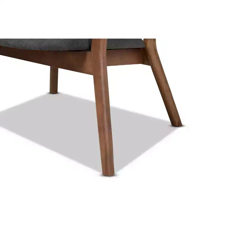 Ensemble de 2 fauteuils d'appoint Baron en tissu et bois pour salon - Baxton Studio