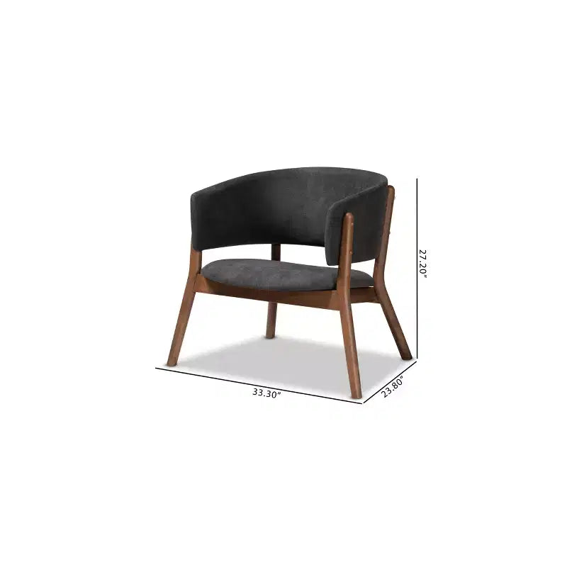 Ensemble de 2 fauteuils d'appoint Baron en tissu et bois pour salon - Baxton Studio