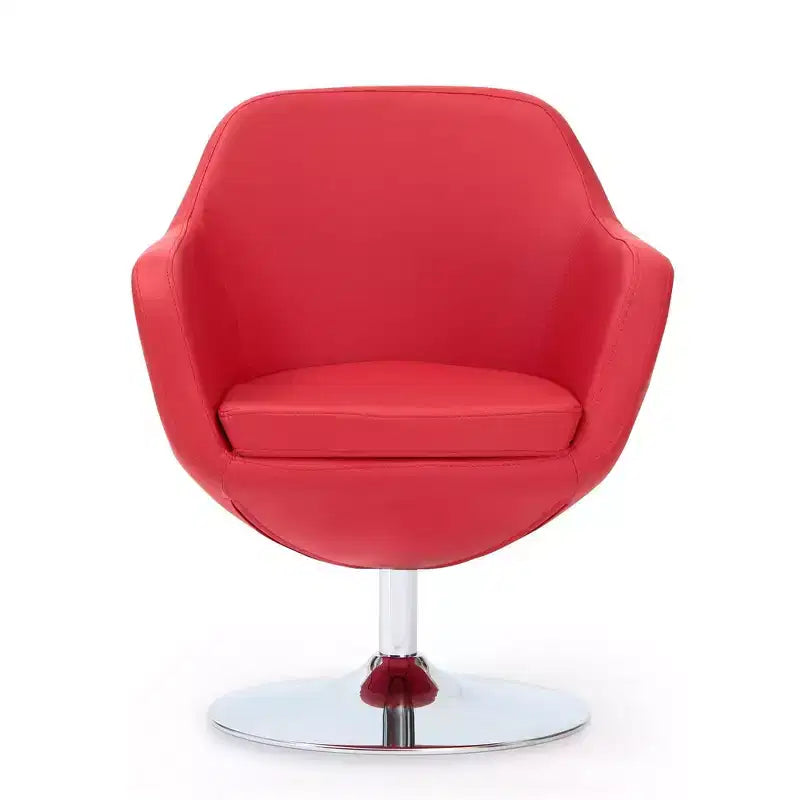 Caisson Faux Leather Swivel Accent Chair - Manhattan Comfort