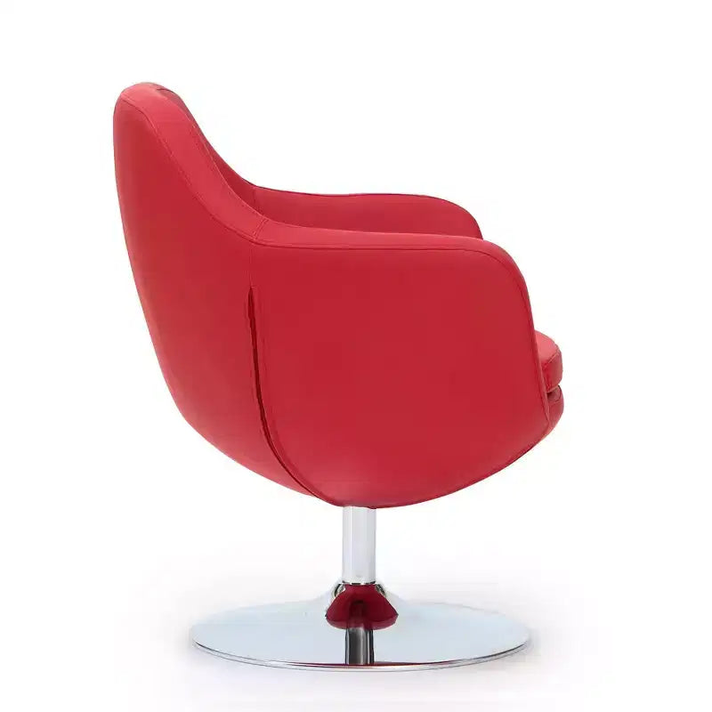 Caisson Faux Leather Swivel Accent Chair - Manhattan Comfort