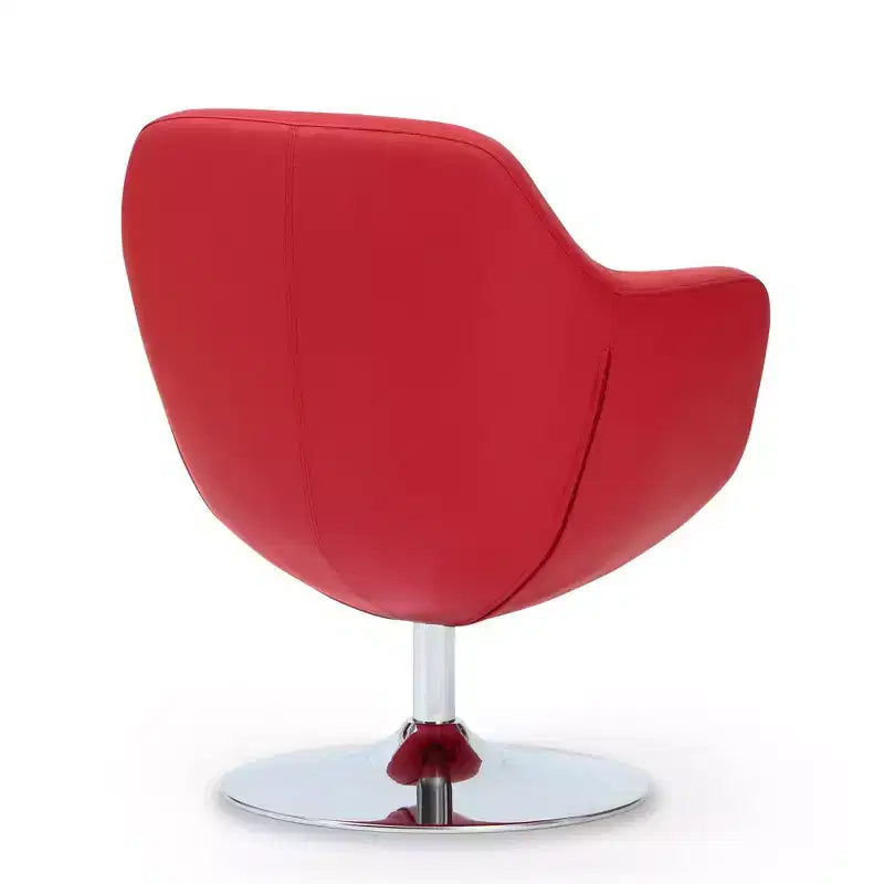 Caisson Faux Leather Swivel Accent Chair - Manhattan Comfort