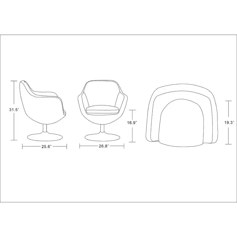Caisson Faux Leather Swivel Accent Chair - Manhattan Comfort