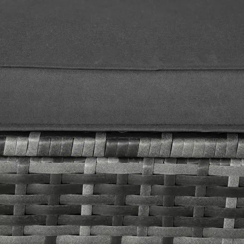 Outsunny Salon de Jardin Extérieur 4 Pièces avec Canapé en Rotin, Canopée Ajustable, Table Basse Réglable en Hauteur et Coussins, Gris