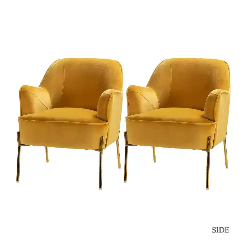 Fauteuil de salon confortable Odo en velours avec assise rembourrée, lot de 2 | Karat Home