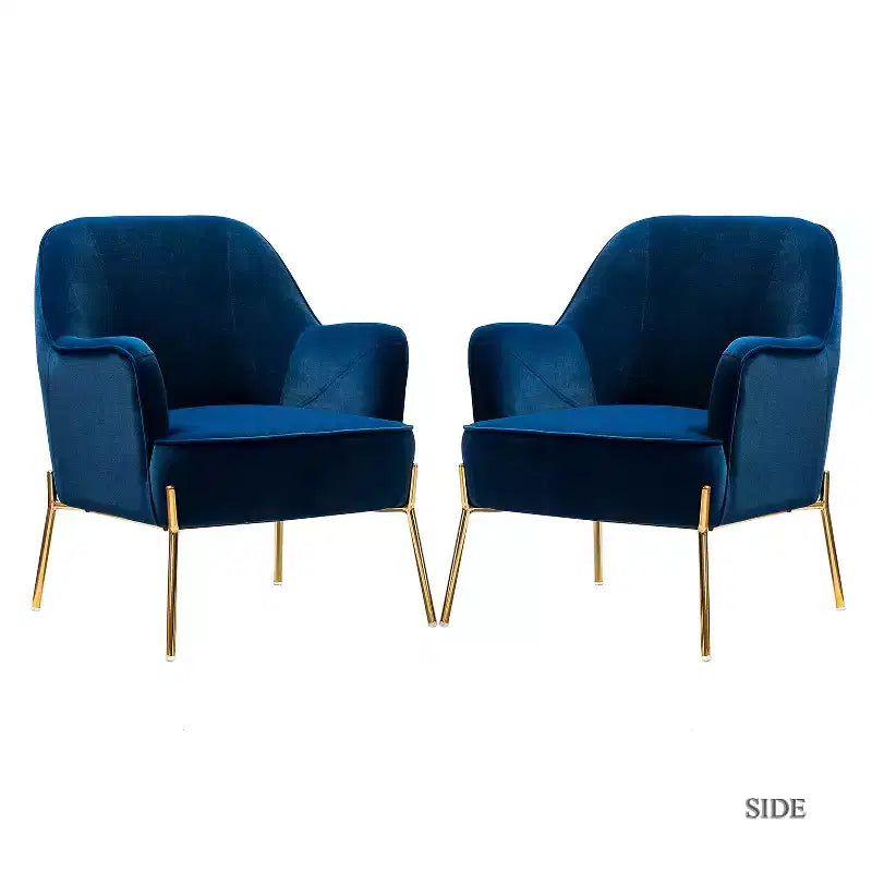 Fauteuil de salon confortable Odo en velours avec assise rembourrée, lot de 2 | Karat Home