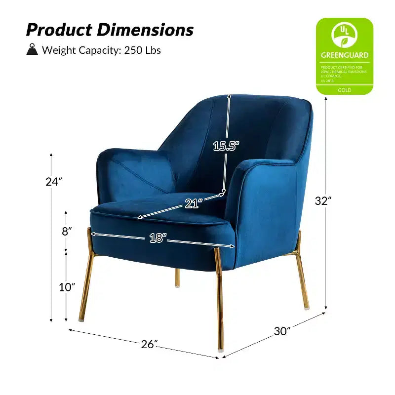 Fauteuil de salon confortable Odo en velours avec assise rembourrée, lot de 2 | Karat Home