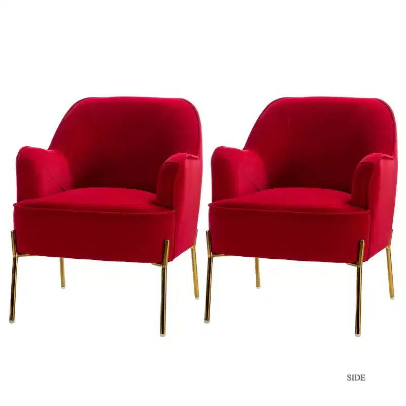 Fauteuil de salon confortable Odo en velours avec assise rembourrée, lot de 2 | Karat Home