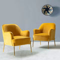 Fauteuil de salon confortable Odo en velours avec assise rembourrée, lot de 2 | Karat Home