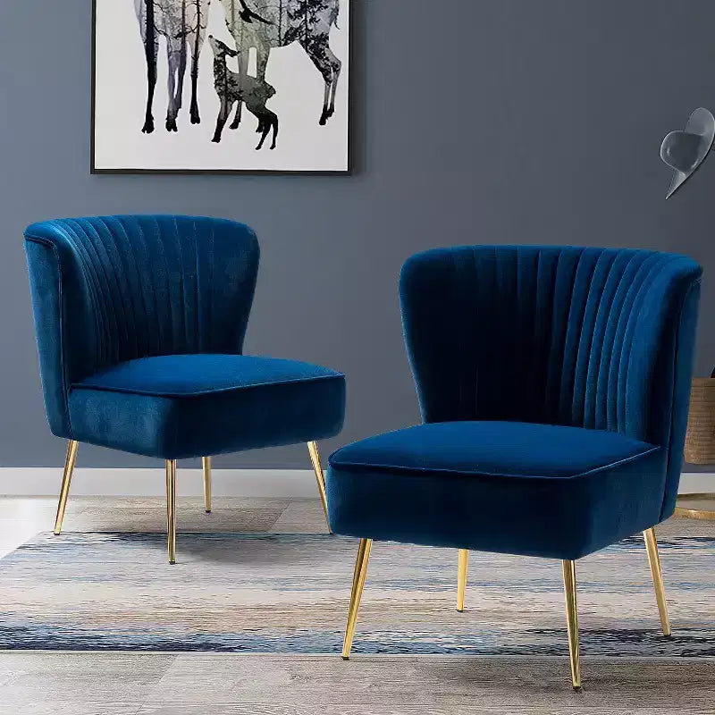 Lot de 2 chaises d'appoint Quentin en velours avec siège rembourré | Karat Home