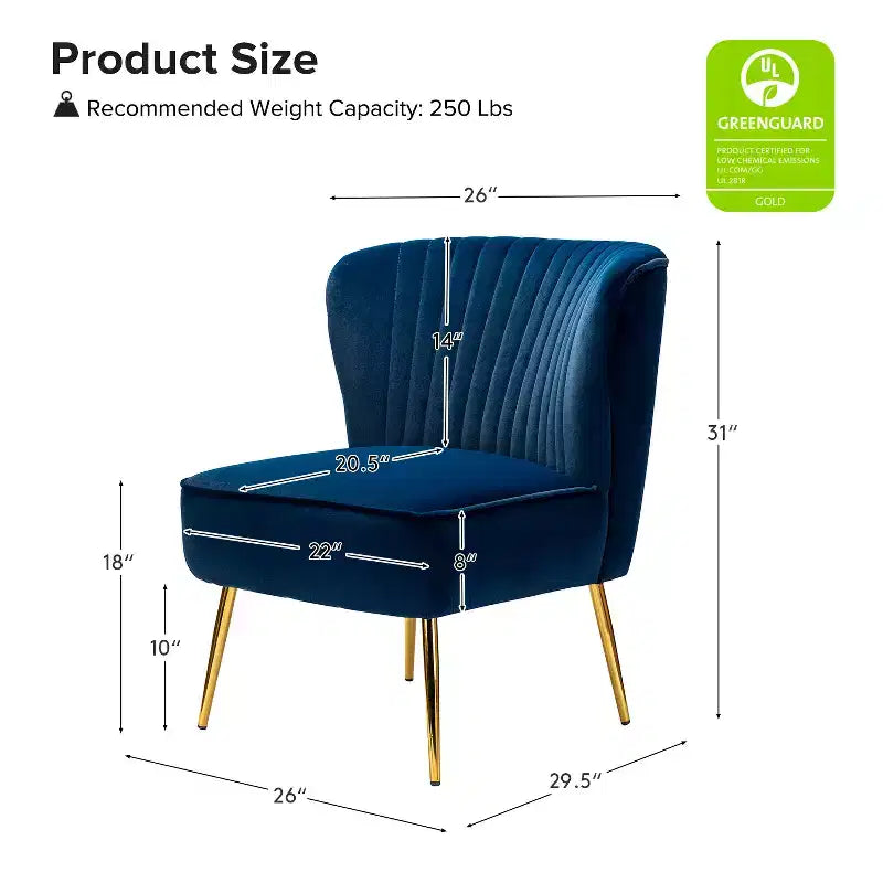 Lot de 2 chaises d'appoint Quentin en velours avec siège rembourré | Karat Home