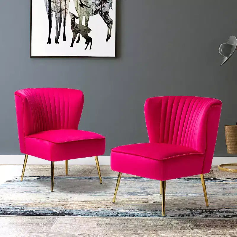 Lot de 2 chaises d'appoint Quentin en velours avec siège rembourré | Karat Home