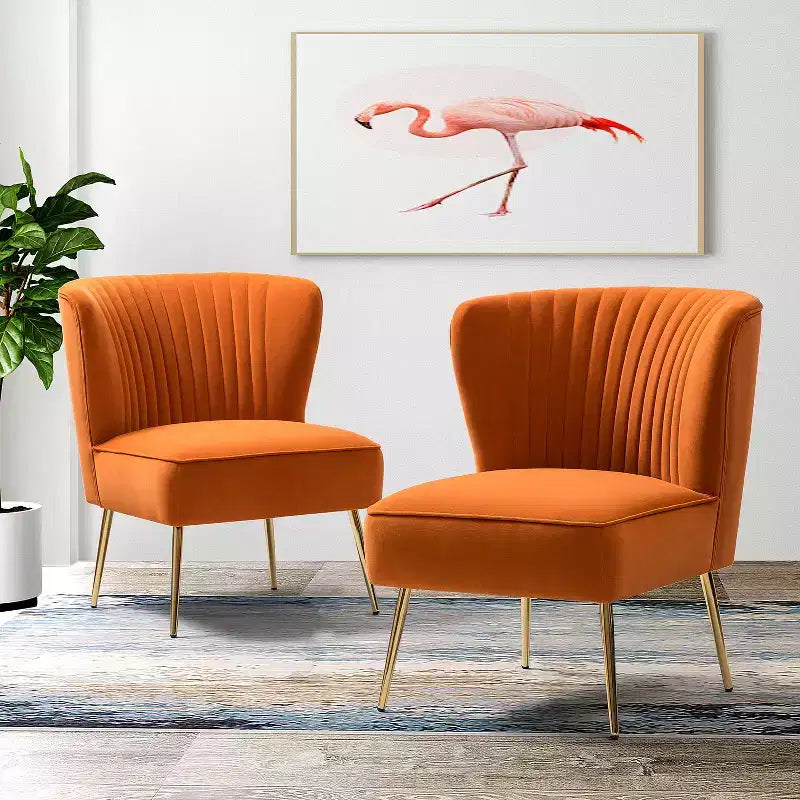 Lot de 2 chaises d'appoint Quentin en velours avec siège rembourré | Karat Home