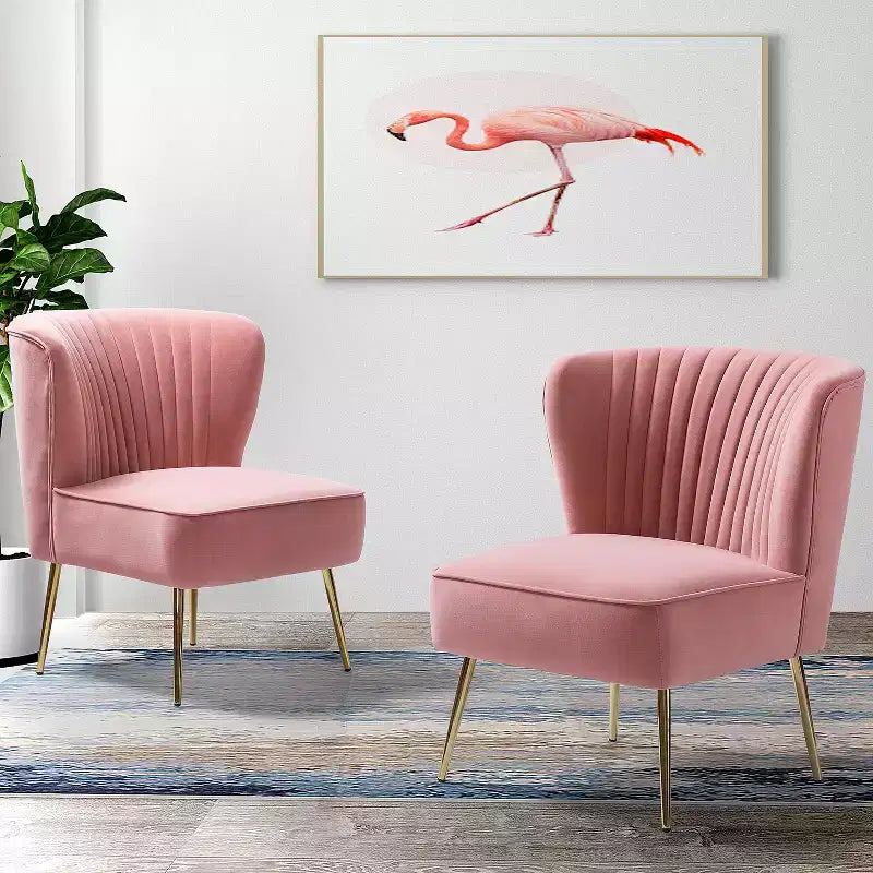 Lot de 2 chaises d'appoint Quentin en velours avec siège rembourré | Karat Home